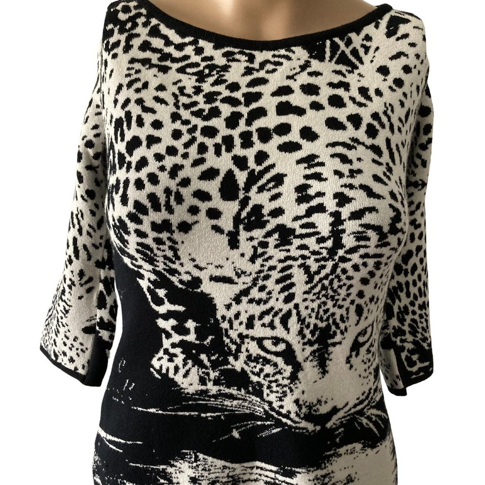 Angelica Val Made in the USA leopard cat L Sweater